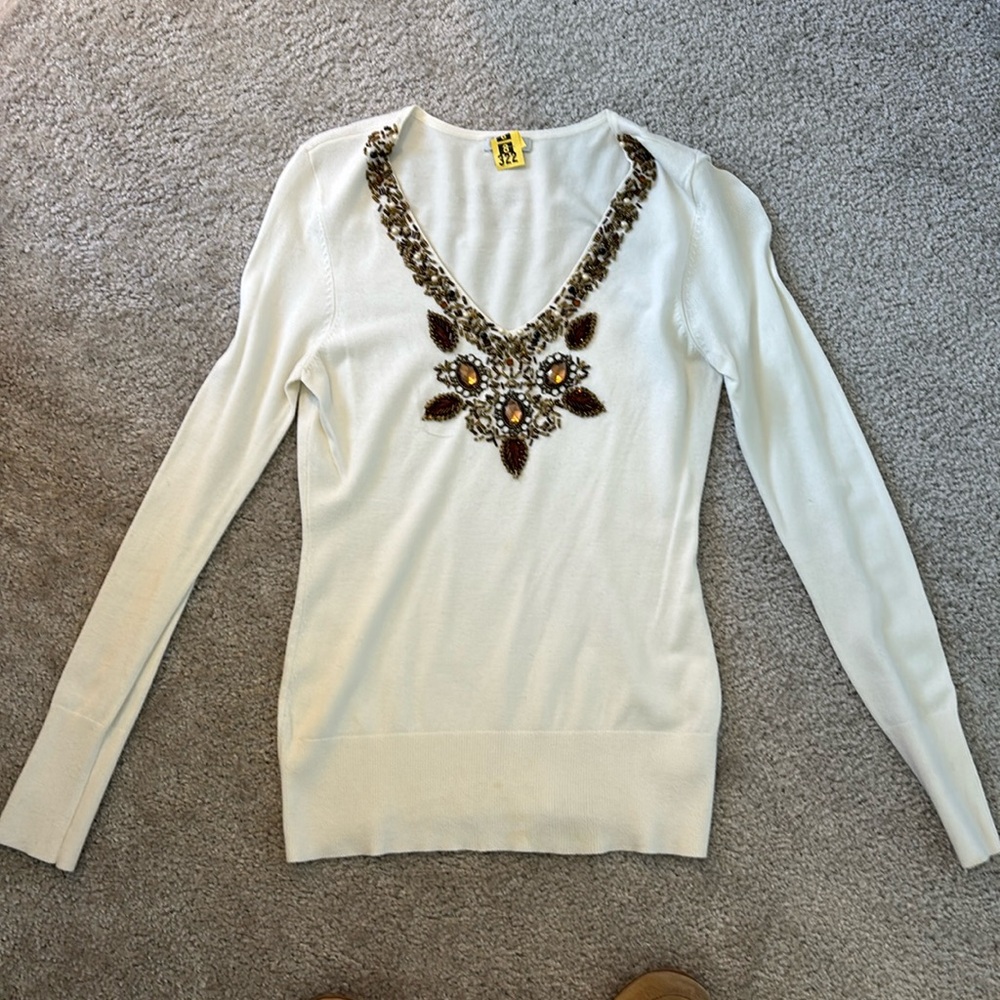 Sweater with jewel accents